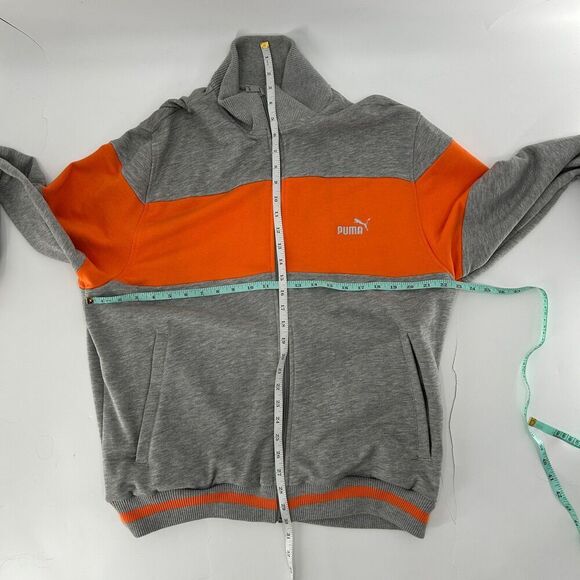 Puma Zip Up Long Sleeve Orange Gray Jacket Size Large - Picture 6 of 7